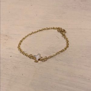 Handmade dainty gold cross bracelet